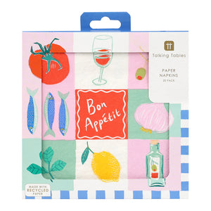 Talking Tables Bon Appetit Paper Napkins 20 Pack