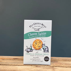 Pea Green Boat Cheese Sablés- Nigella Seed & Chive Biscuits 80g
