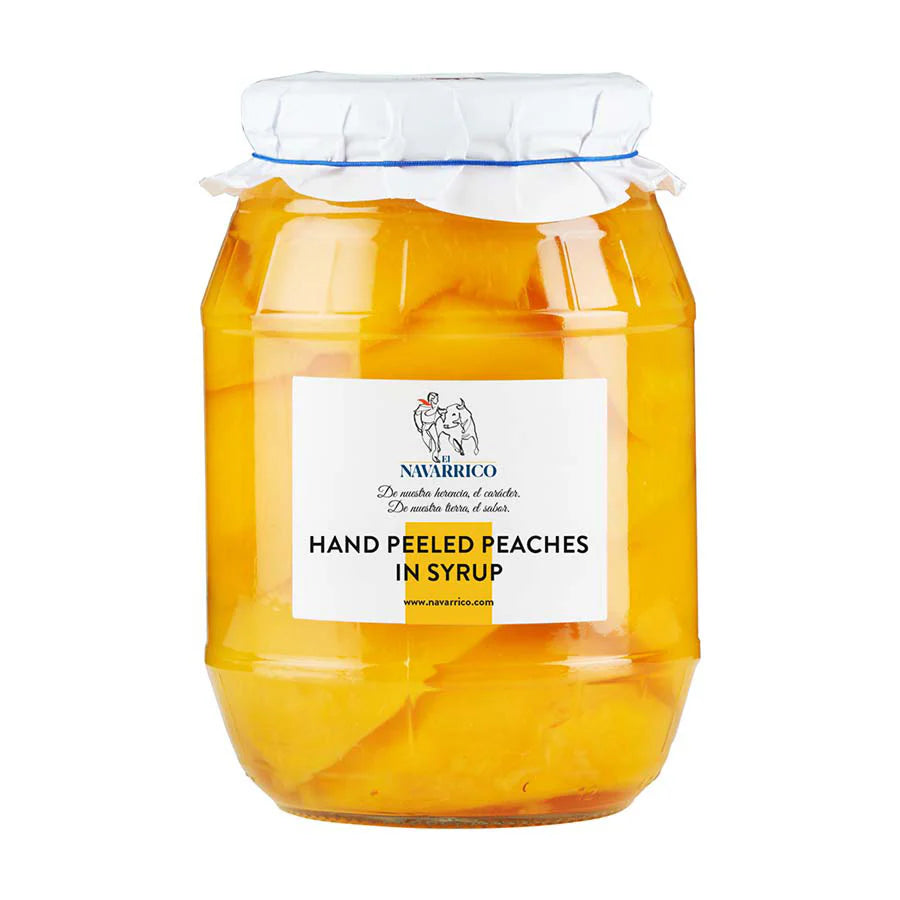 Navarrico hand-peeled peach halves in syrup 950g