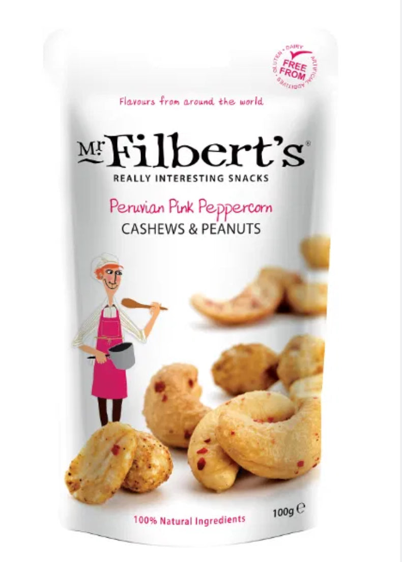 Mr Filbert Peruvian Pink peppercorn Cashews & Peanuts 100g – Harris and Co