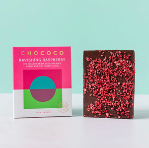 Chococo 72% Ecuador Dark Chocolate Ravishing Raspberry 75g