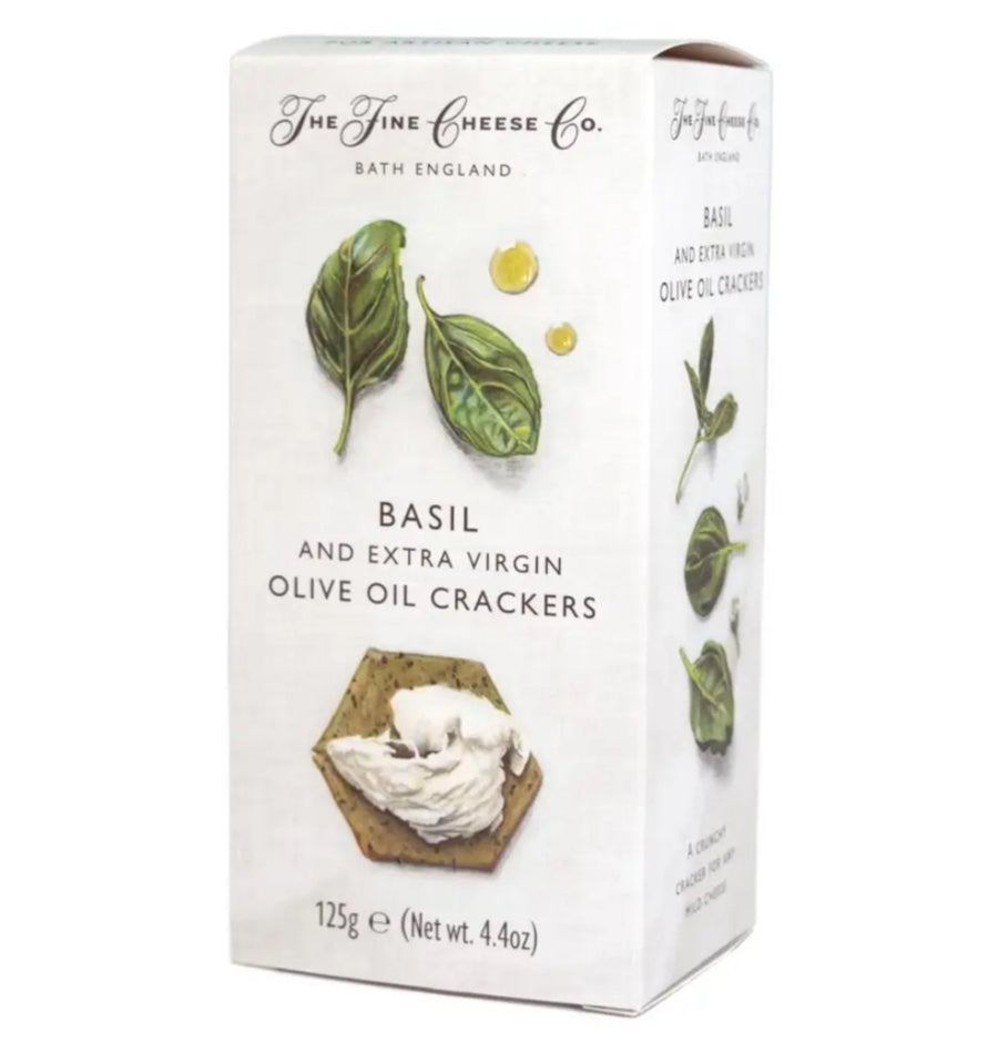 The Fine Cheese Co Basil & Extra Virgin Olive Oil Crackers 125g