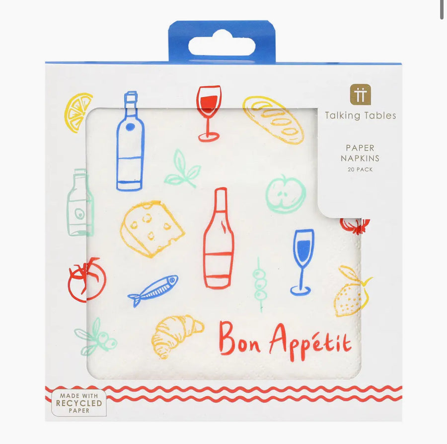 Talking Tables Bon Appetit Paper Napkins 20 Pack