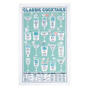 Classic Cocktails Tea Towel