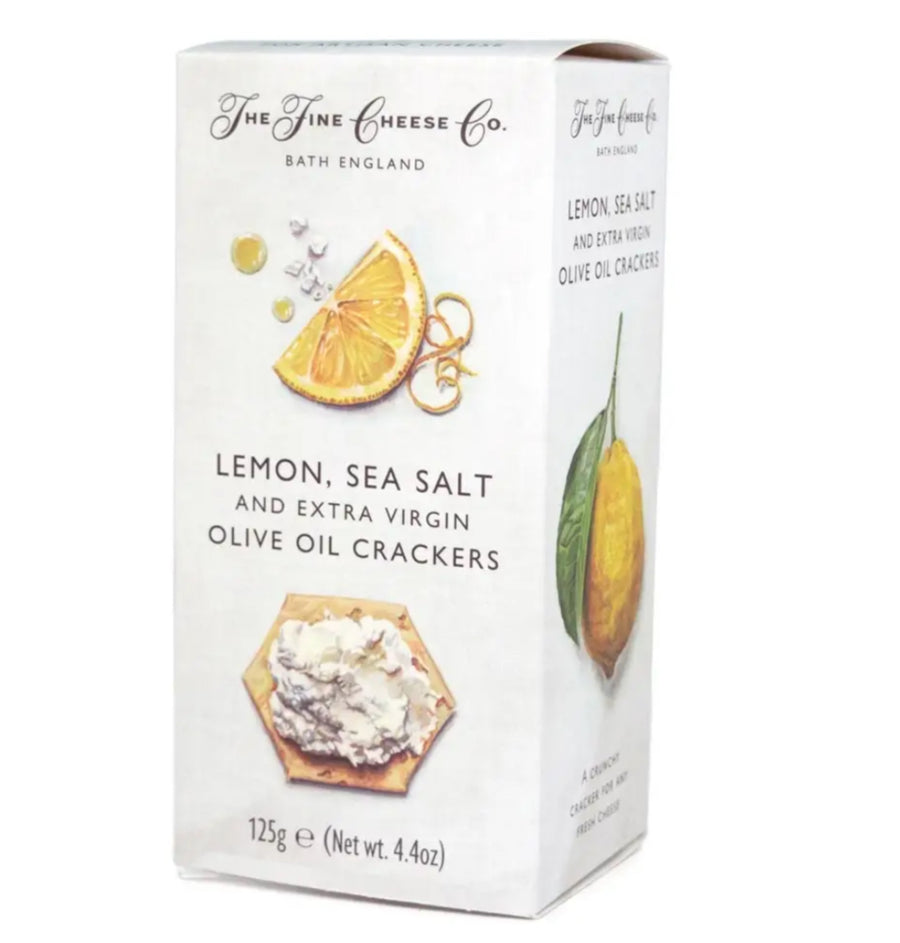 The Fine Cheese Co Lemon, Sea Salt & Extra Virgin Olive Oil Crackers 125g