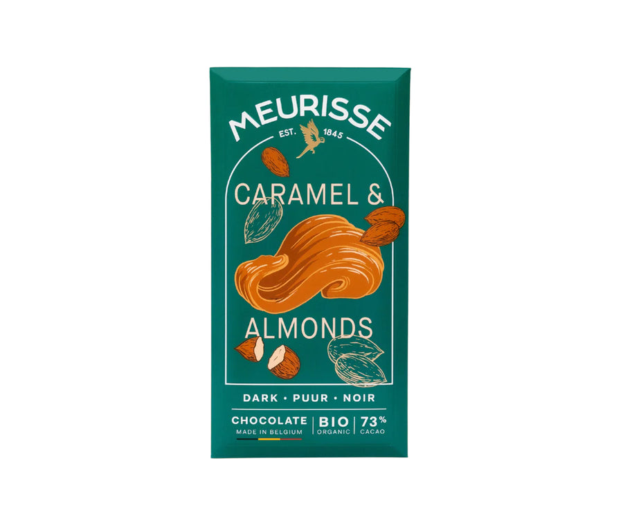 Meurisse Caramelised Almonds 73% Dark Chocolate 100g