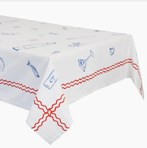 Talking Tables Bon Food & Drink Motifs Tablecloth 140 x 180 cm