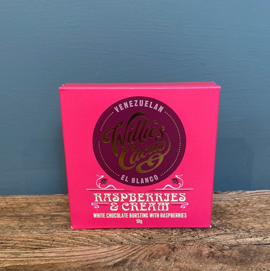 Willie's Cacao Raspberries & Cream White Chocolate 50g