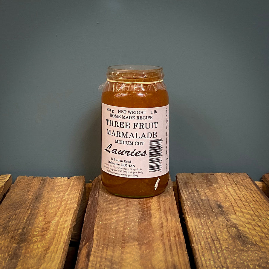 Lauries Three Fruit Marmalade 454g