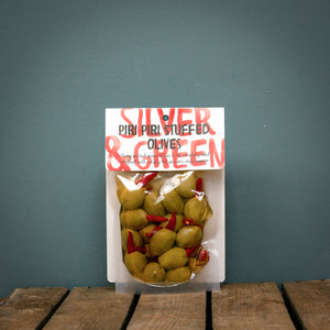 Silver & Green Piri Piri Olives 220g